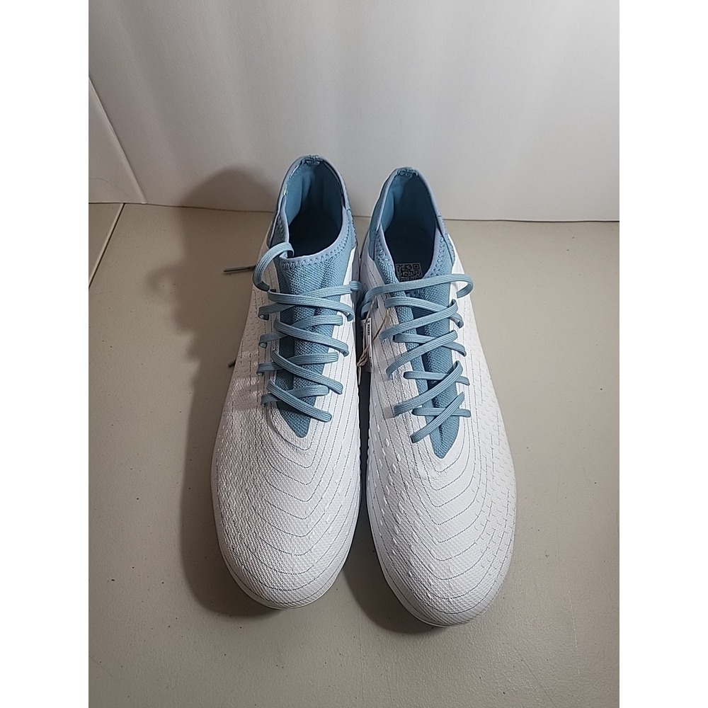 Adidas Predator Accuracy.3 FG White Blue Soccer Cleats FZ6281, Men's Size 13 - Picture 2 of 9